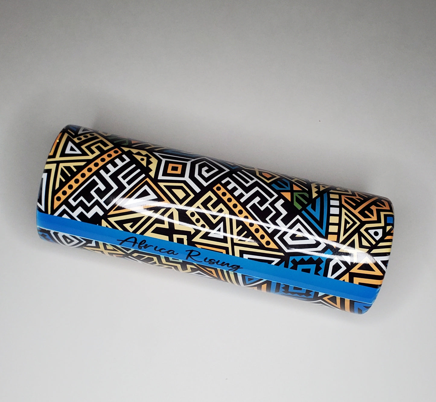 African Print Tumbler - Blue Mix