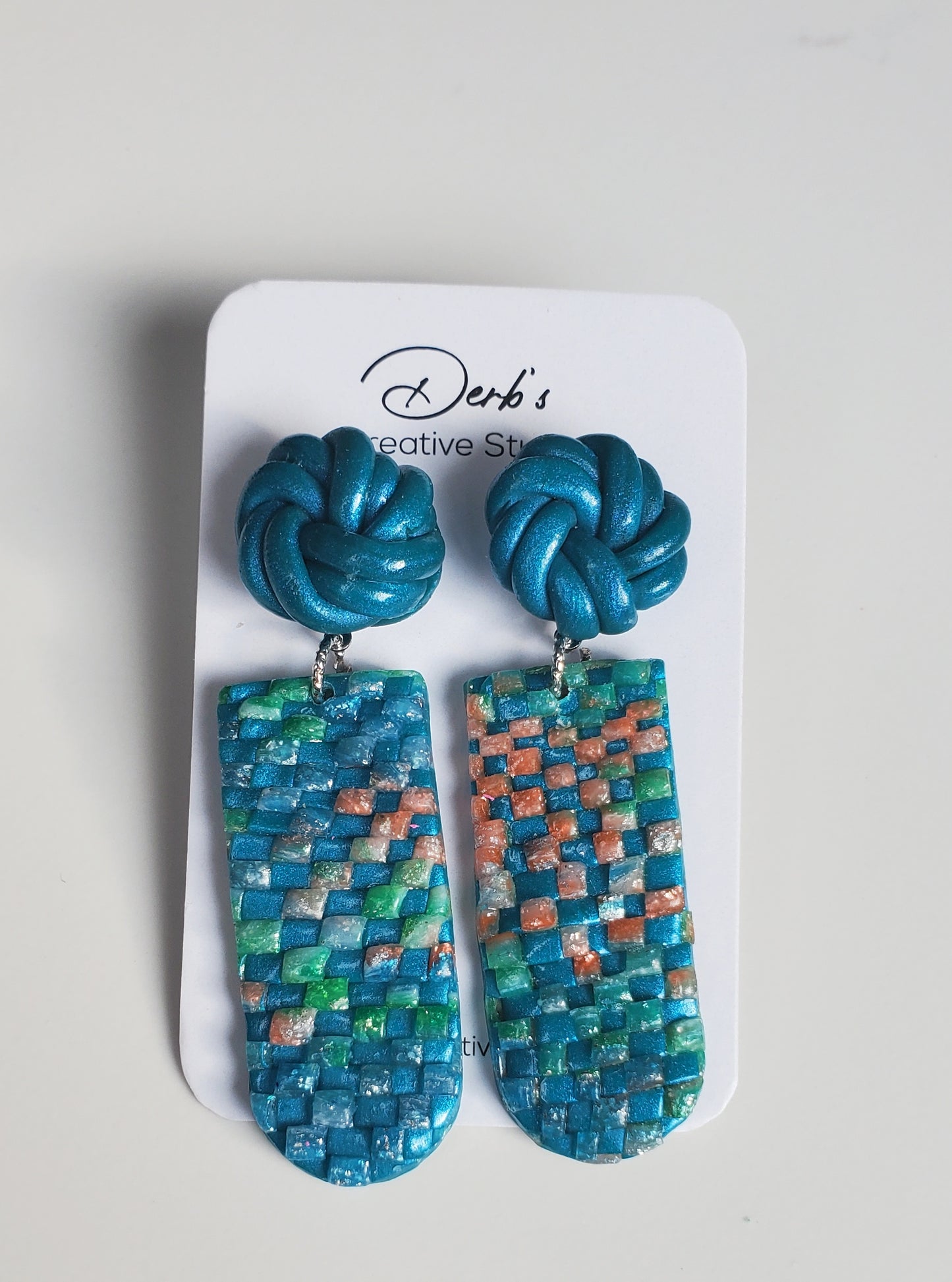 Peacock-Mix Polymer Clay  Earring