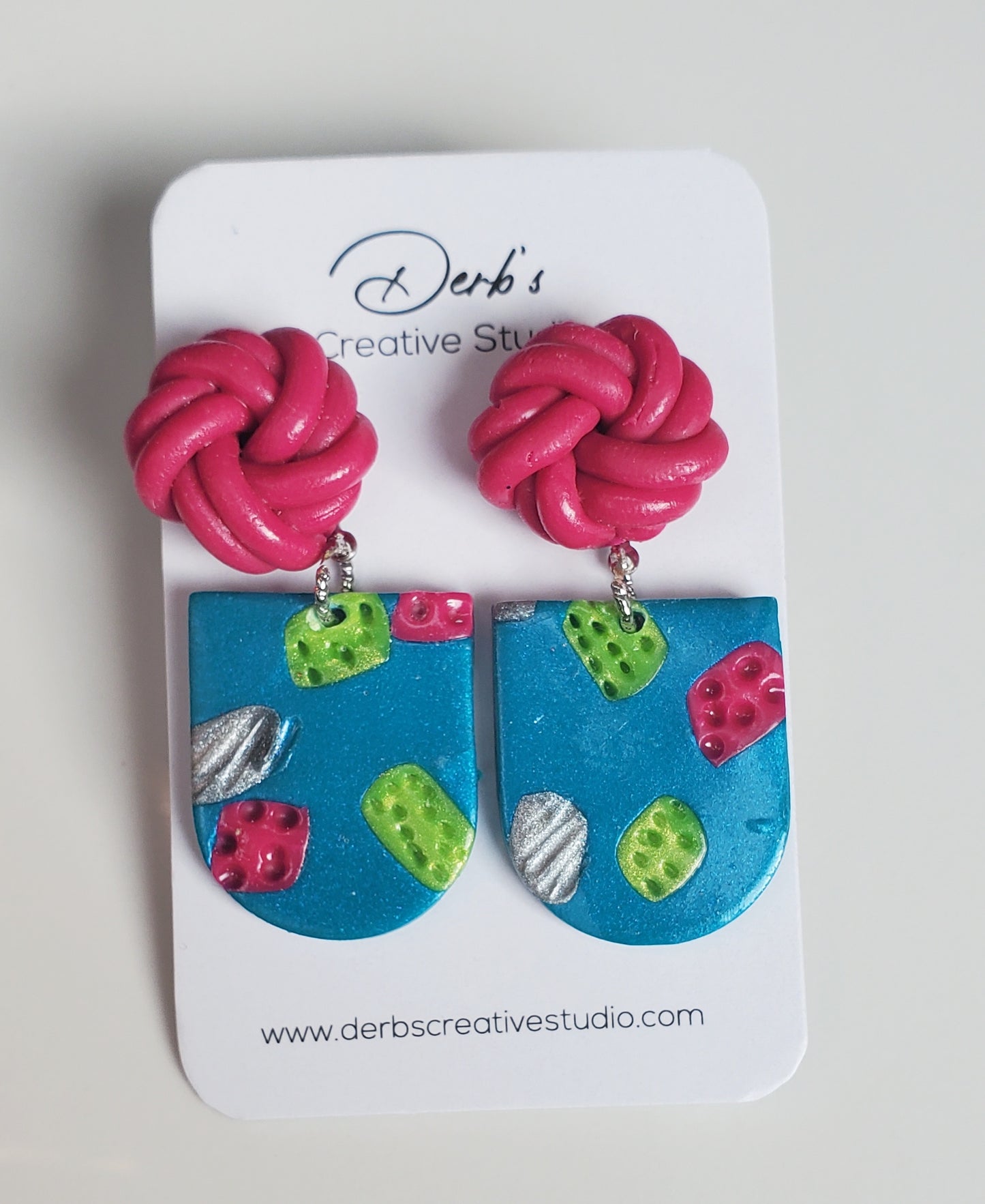 Peacock Multi Polymer Clay  Earring