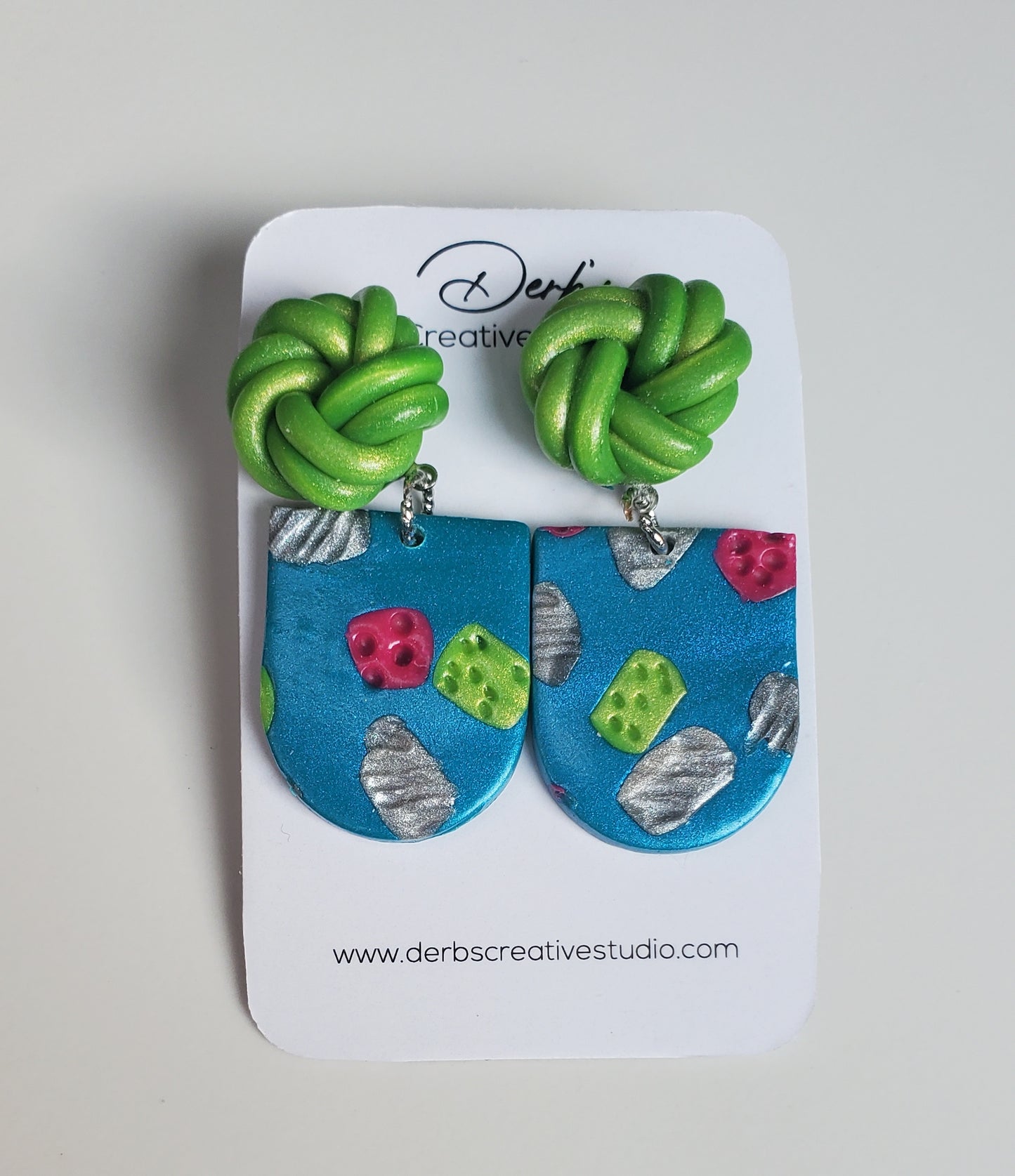 Peacock Multi Polymer Clay  Earring