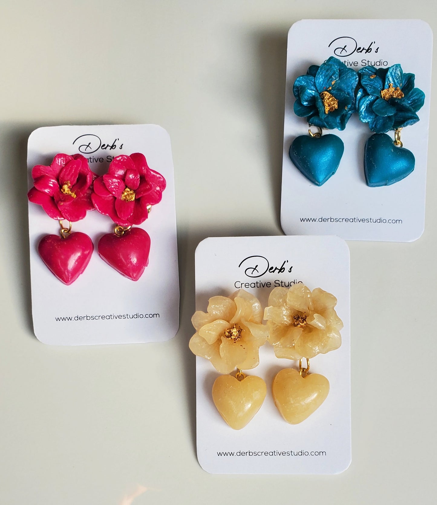 Floral Polymer Clay Drop Earring