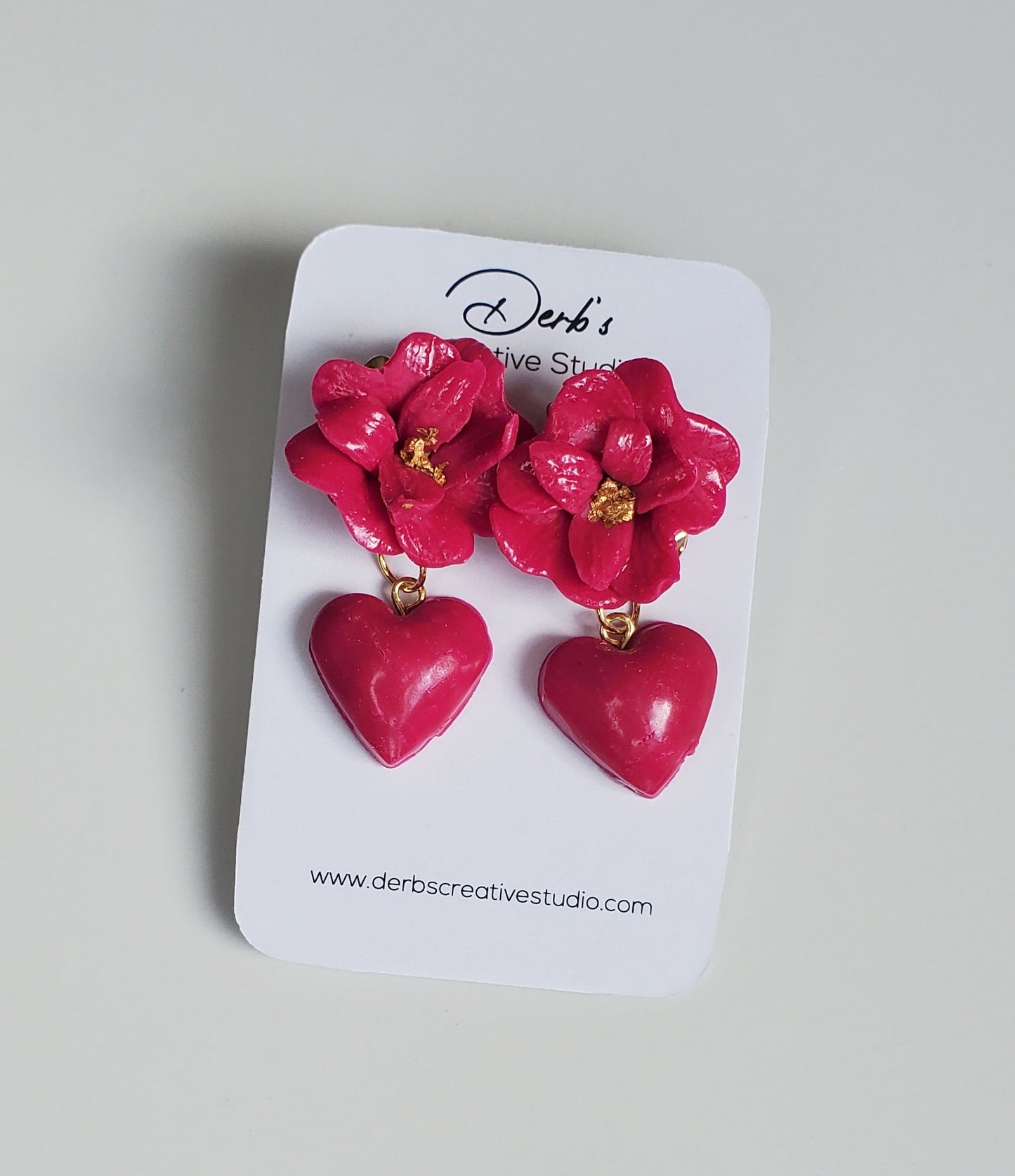 Floral Polymer Clay Drop Earring