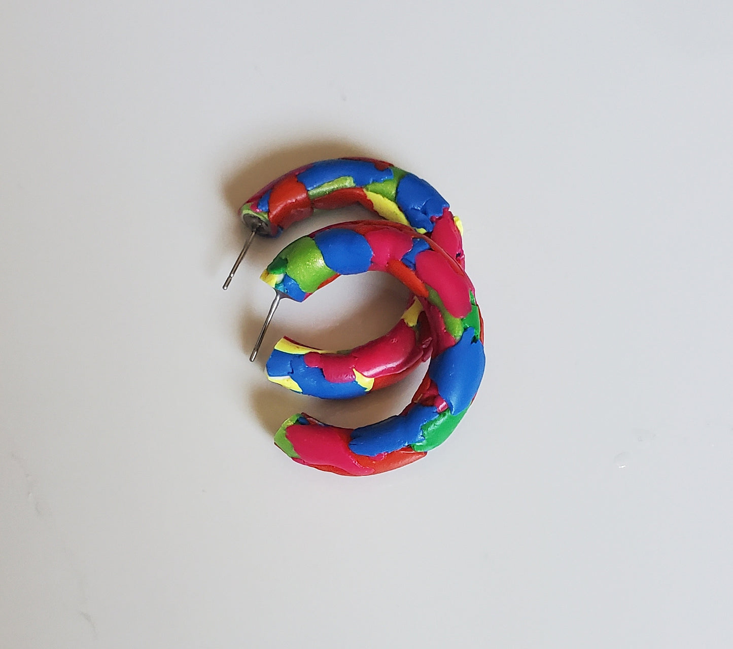 Multicolor Hoop Polymer Clay Earring