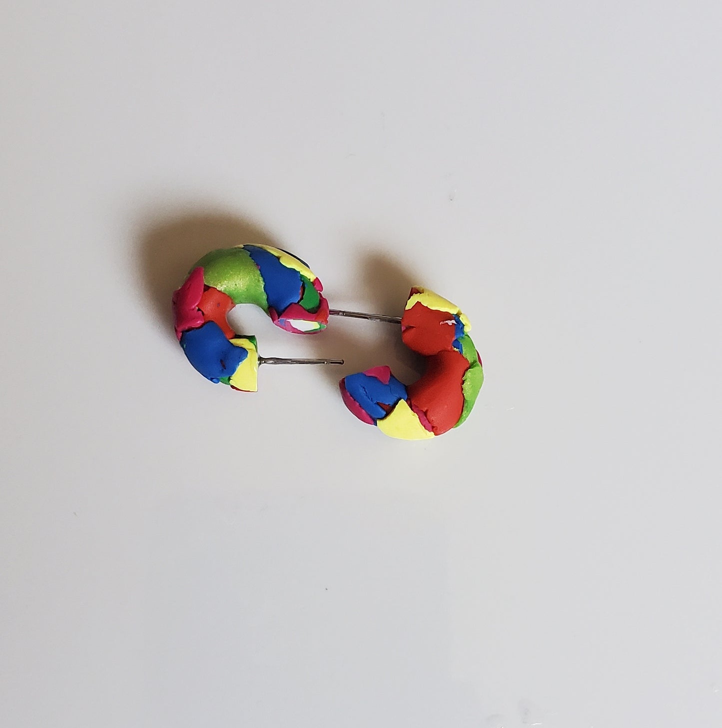 Multicolor Hoop Polymer Clay Earring