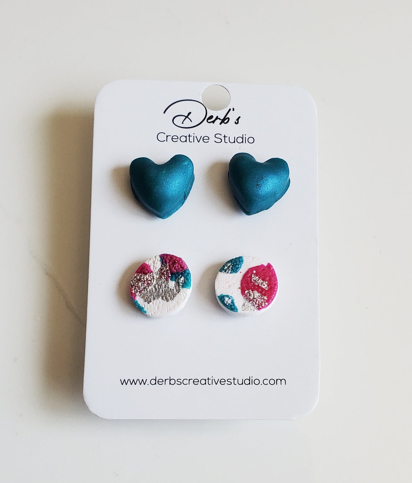 Multicolor Polymer Clay Stud Pack with Accents