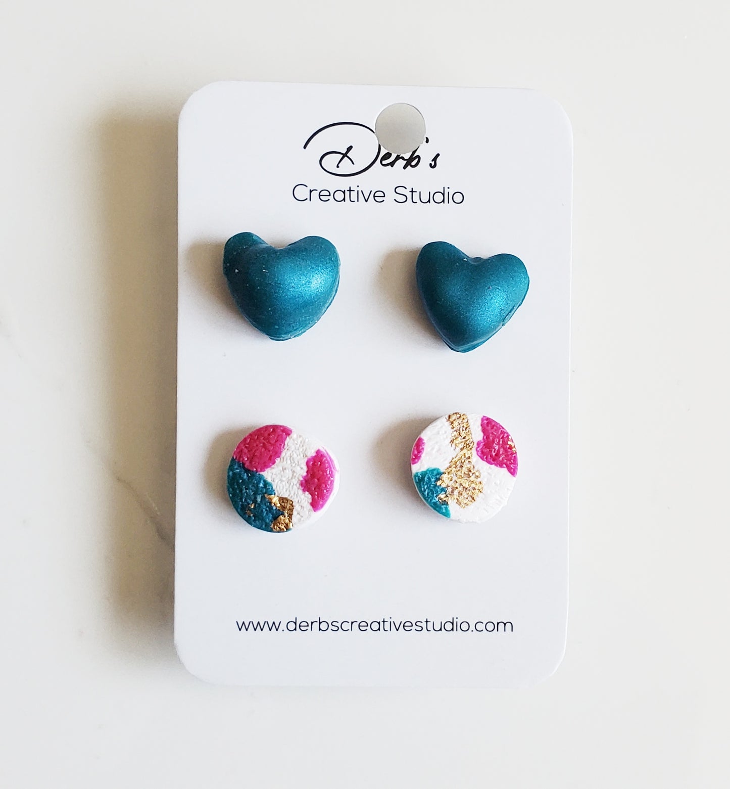 Multicolor Polymer Clay Stud Pack with Accents