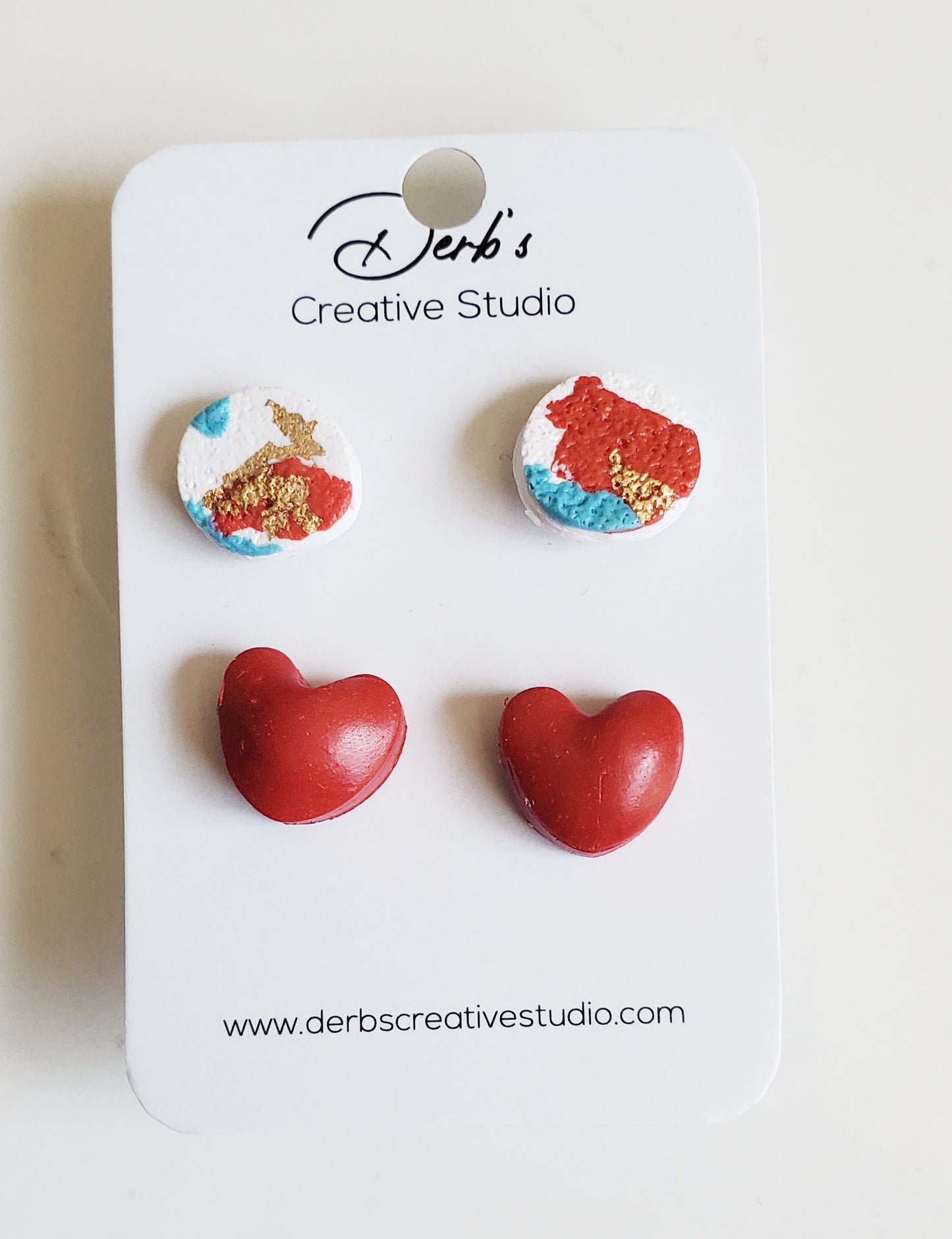 Multicolor Polymer Clay Stud Pack with Accents