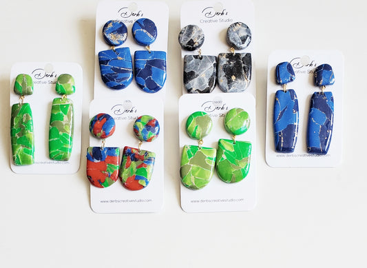 Colorful Opaque Polymer Clay Earring