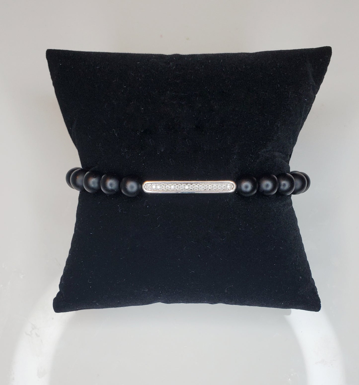 Black Adjustable Bar Bracelet - Handmade