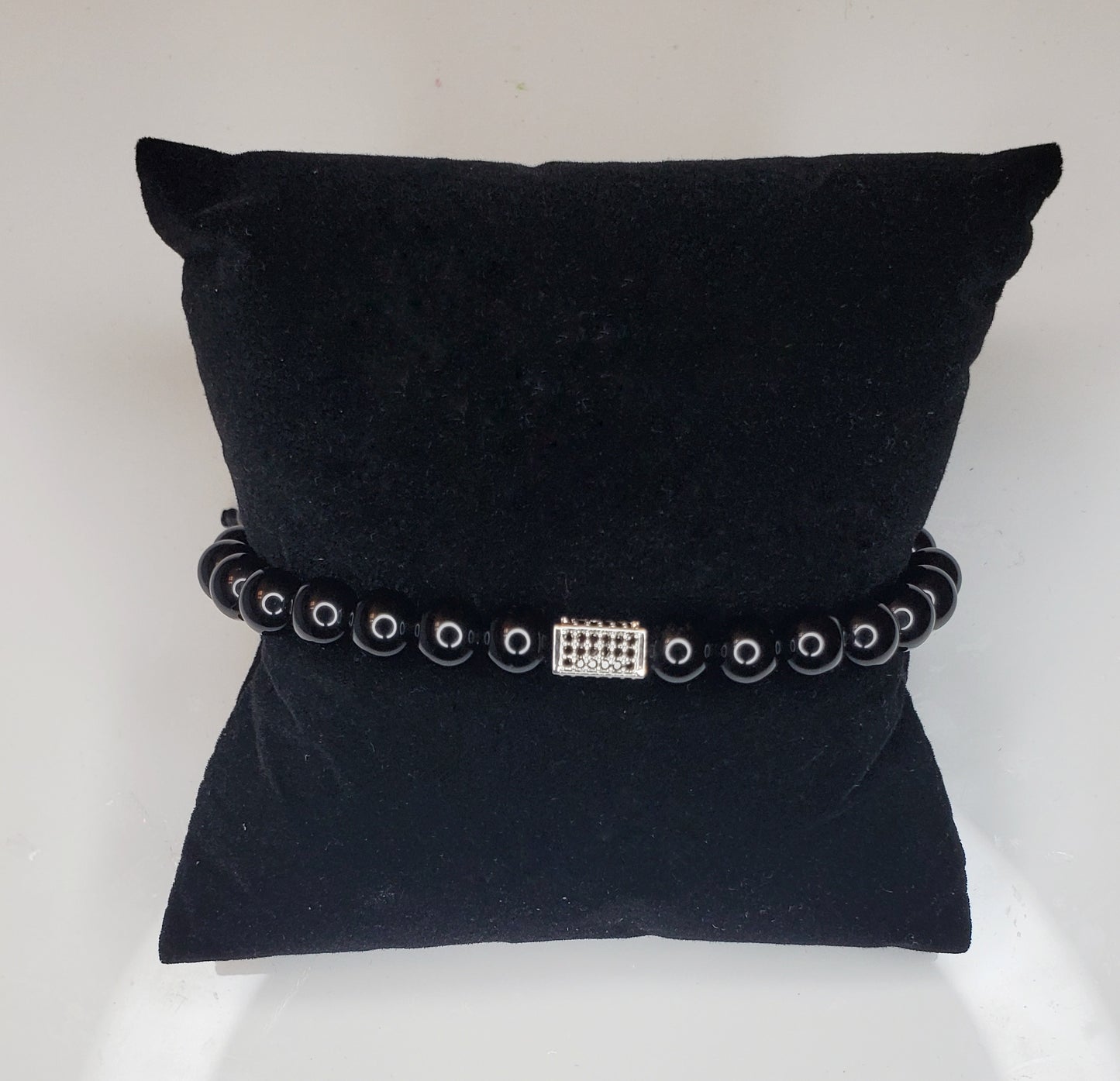 Black Adjustable Unisex Bracelet - Handmade