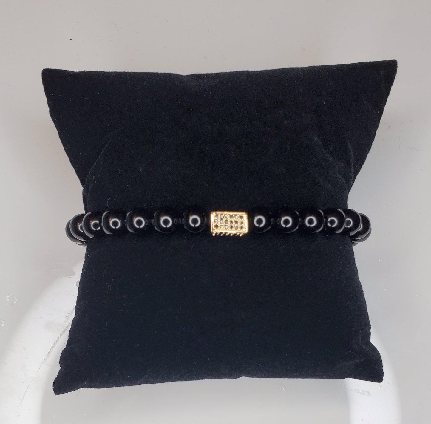 Black Adjustable Unisex Bracelet - Handmade