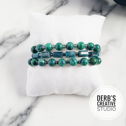 Jade-Green Mix Unisex Bracelet - Handmade