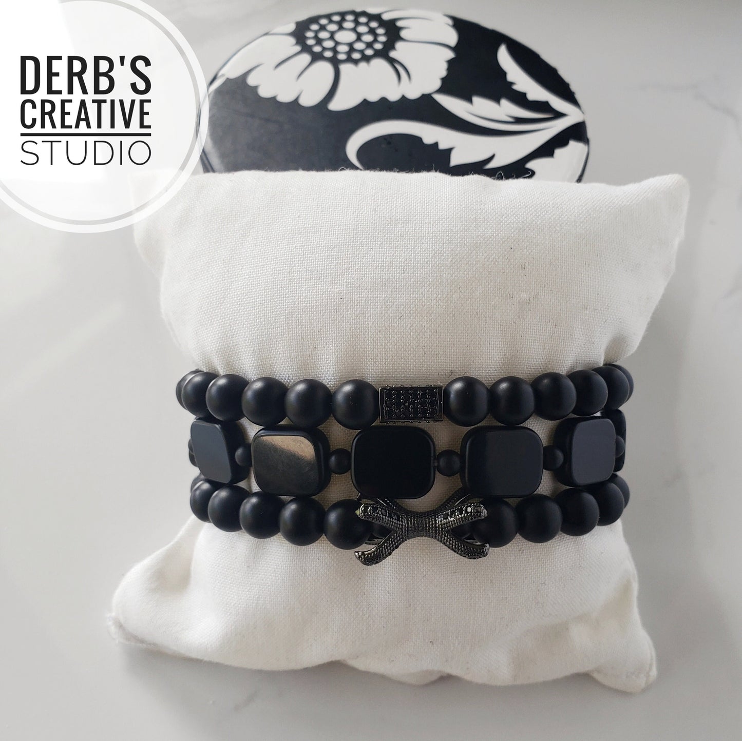 Black Layered Unisex Bracelet - Handmade